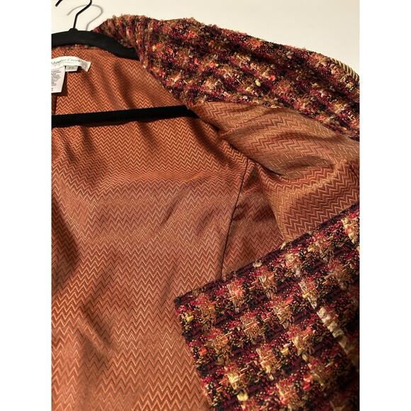 Coldwater Creek Tweed PS Womens Blazer Jacket Fall Color Lined 2 Pockets Classic - Picture 7 of 7